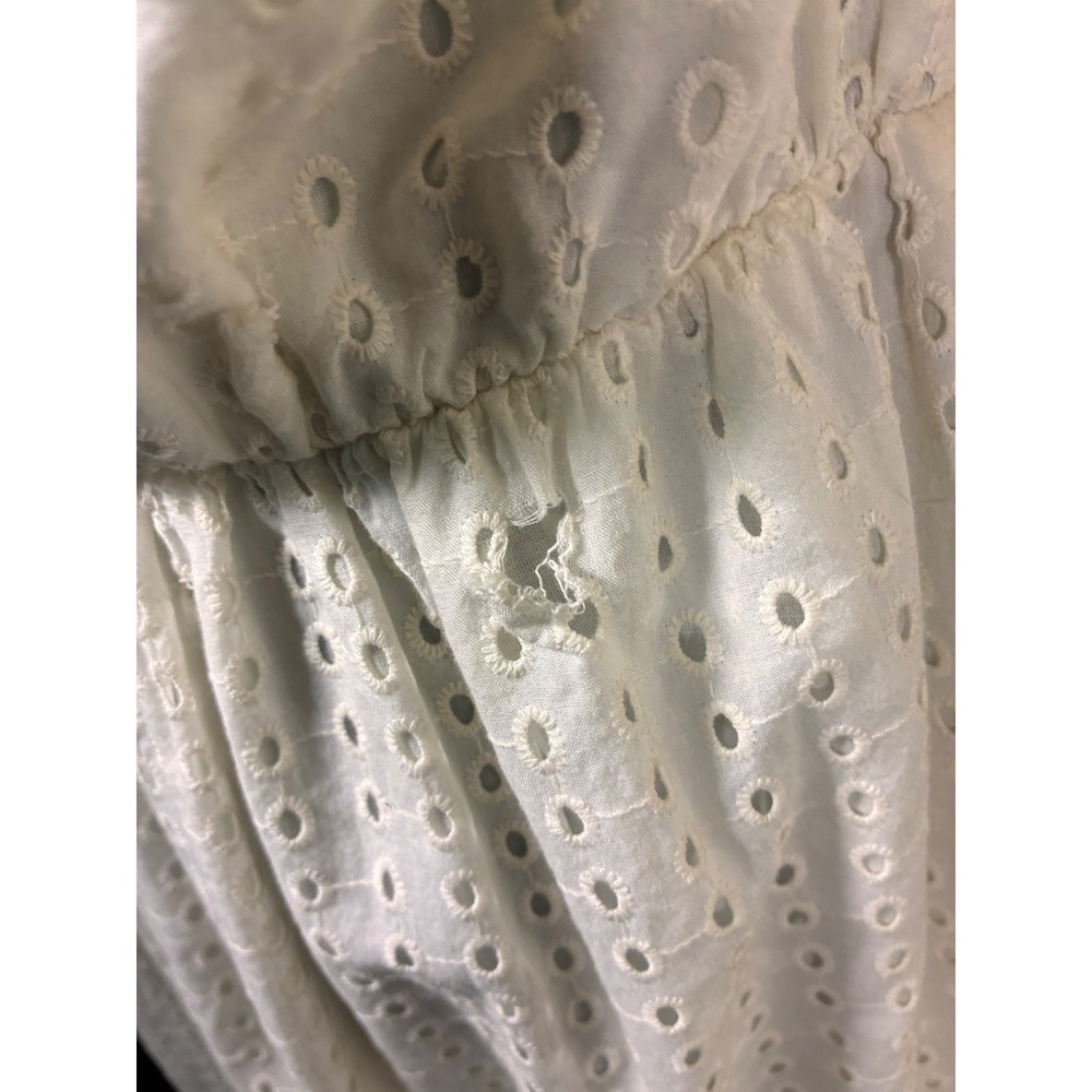 A New Day Eyelet Midi Dress Womens XL White Good Tiered Puff Sleeve Boho - Picture 3 of 7